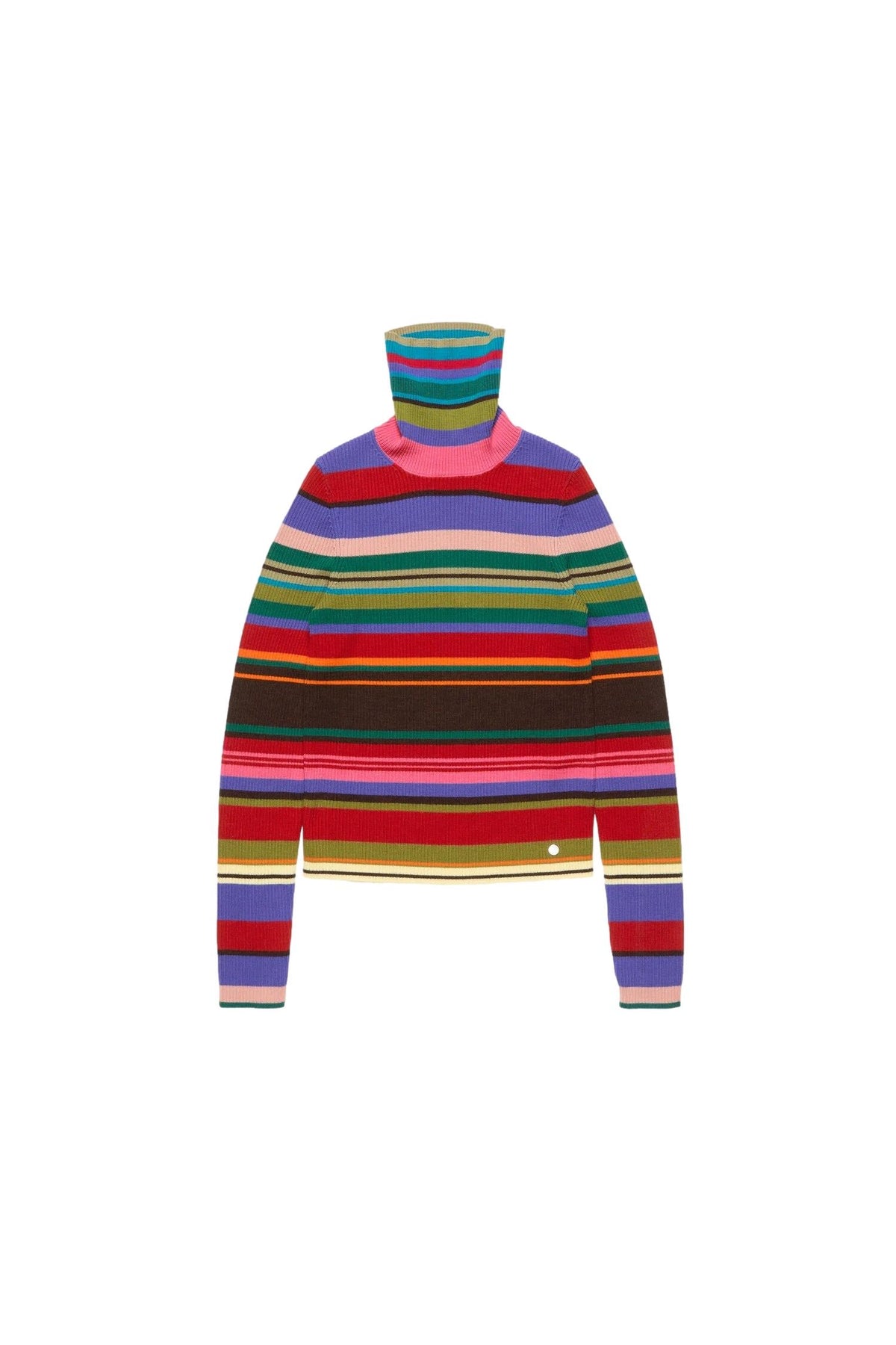 Acne genser med stripete ullturtleneck i flerfarget design, myk og varm ullkledning for kaldt vær