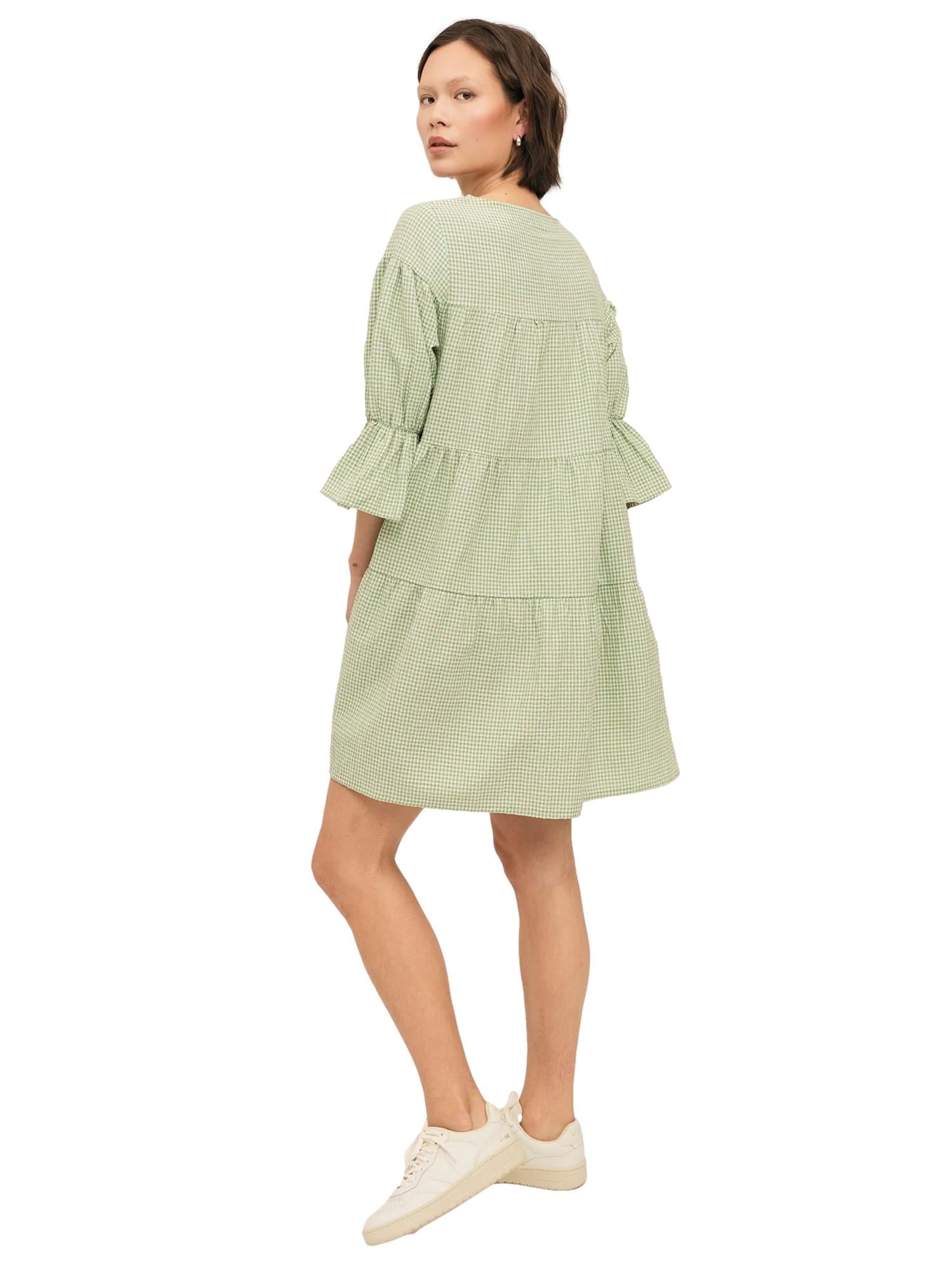 Once Untold Indiana Dress Kjole Hvit Og Grønn - modostore.no