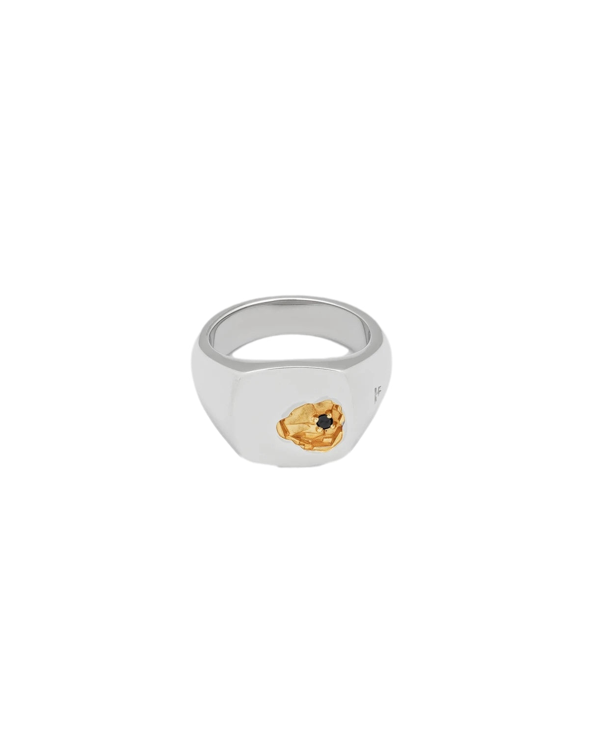 Tom Wood Mined Ring Small Black Diamond Ring Sølv - modostore.no