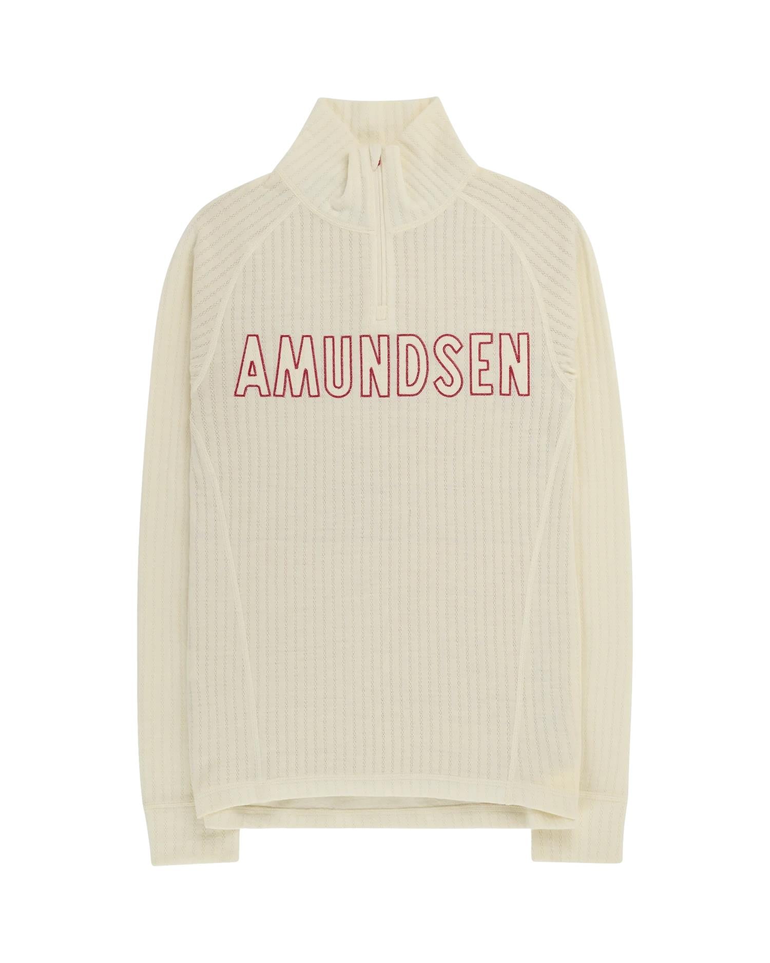 Amundsen Hero's Hide Half Zip Mens Ullundertøy Off-White - modostore.no