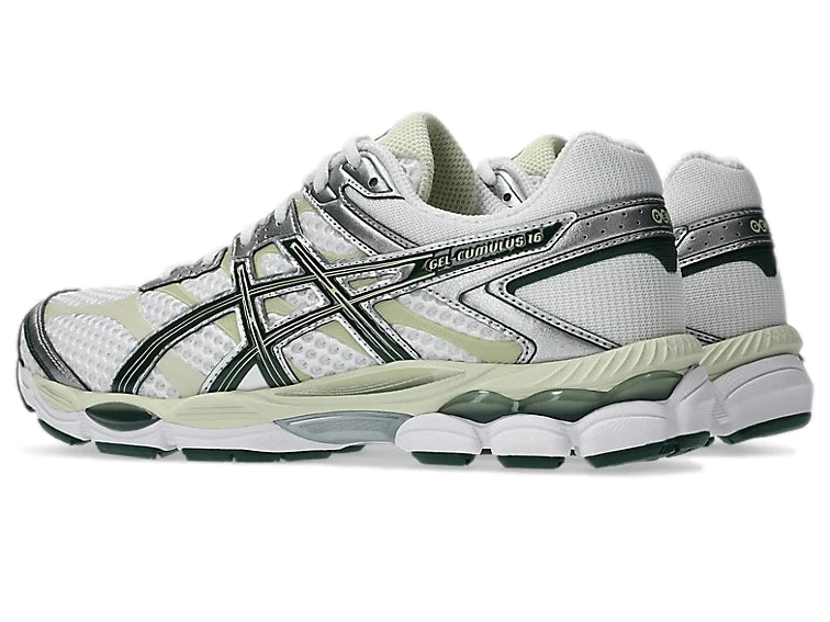 Asics Gel-Cumulus 16 White/Forest Night Sko Hvit Og Grønn - modostore.no