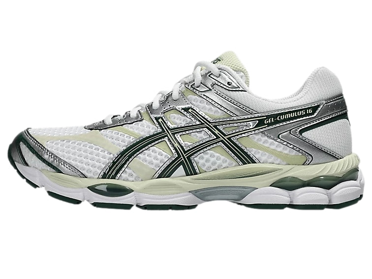 Asics Gel-Cumulus 16 White/Forest Night Sko Hvit Og Grønn - modostore.no