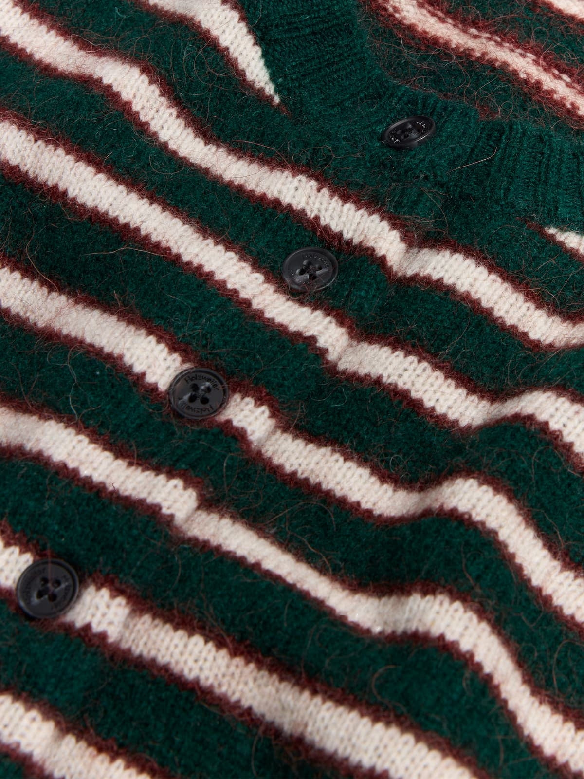 Holzweiler Mia Stripe Cardigan Cardigan Grønn Striper