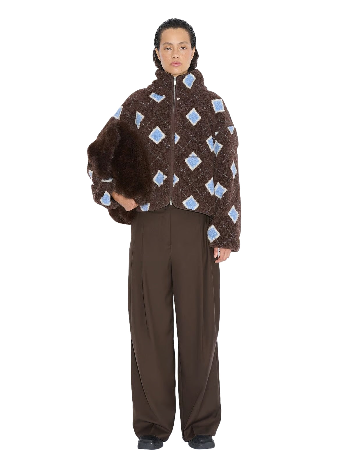 Holzweiler Rype Fleece Jacket Jakke Brun Mønster