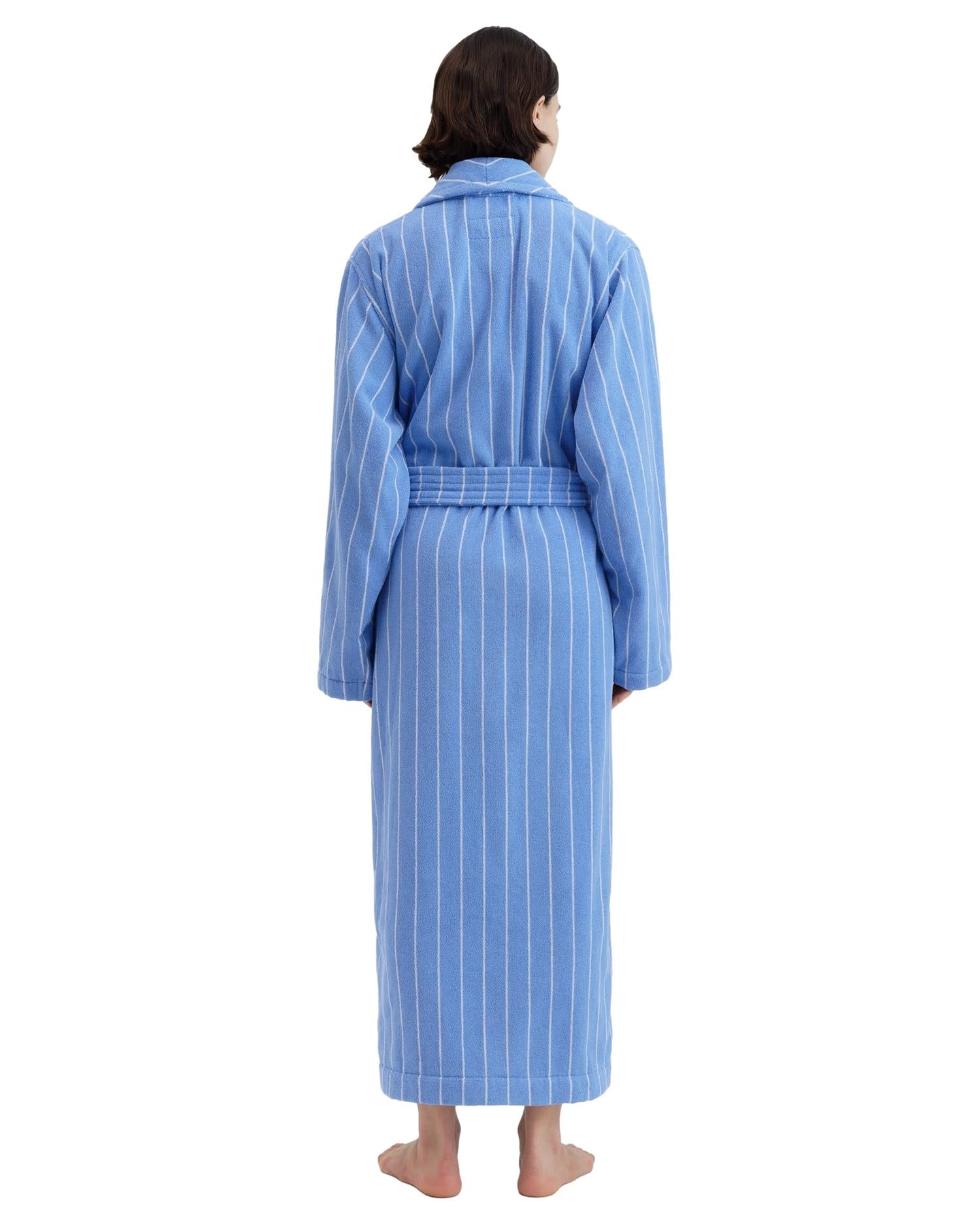 Tekla Classic Bathrobe Marseille Undertøy Morgenkåpe Blå