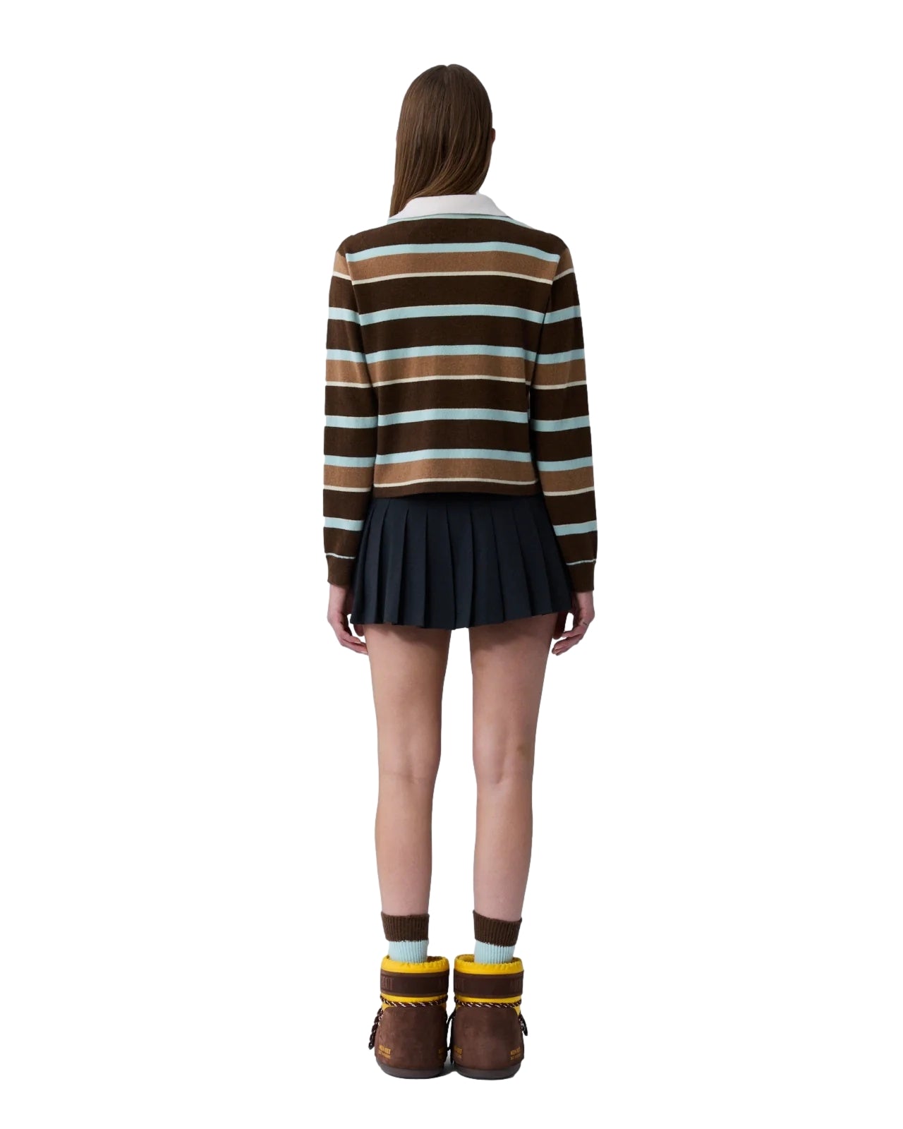 Guest In Residence Cropped Stripe Rugby Genser Brun Mønster