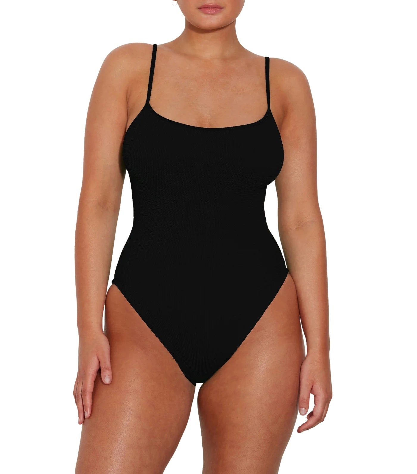 Hunza G Pamela Swim Crinkle Badedrakt Sort - modostore.no