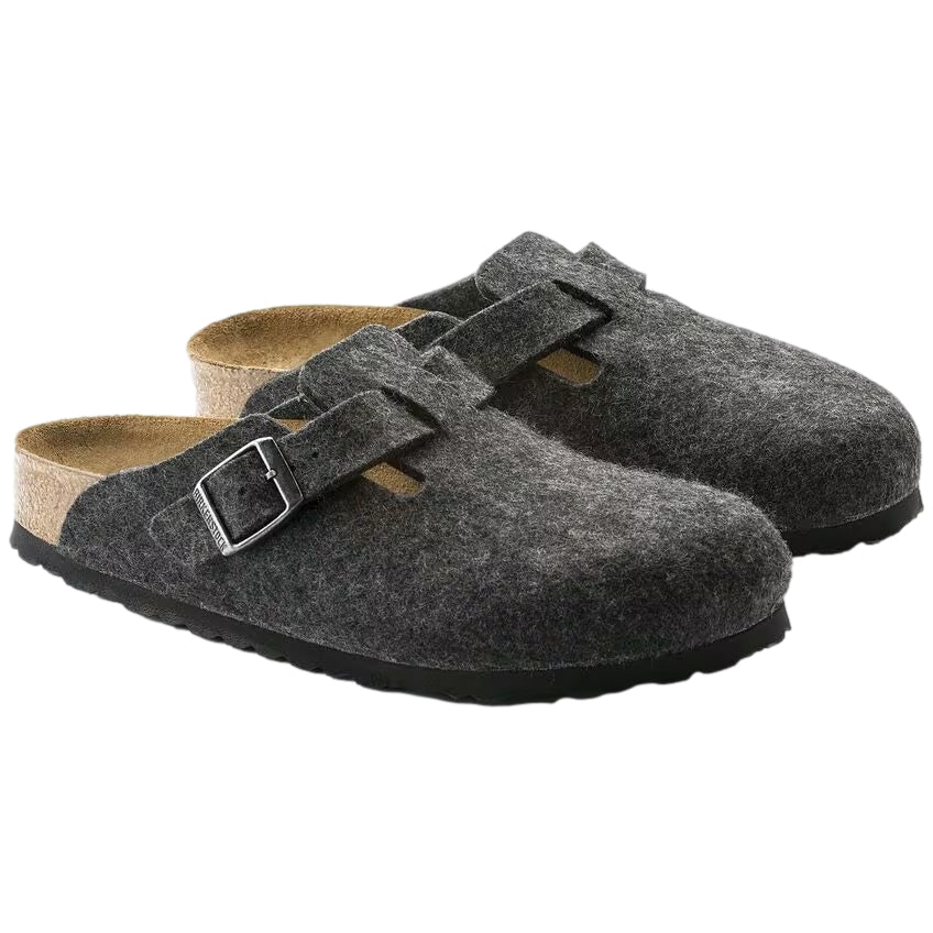 Birkenstock Boston Nova Felt Sko Mørkegrå - modostore.no