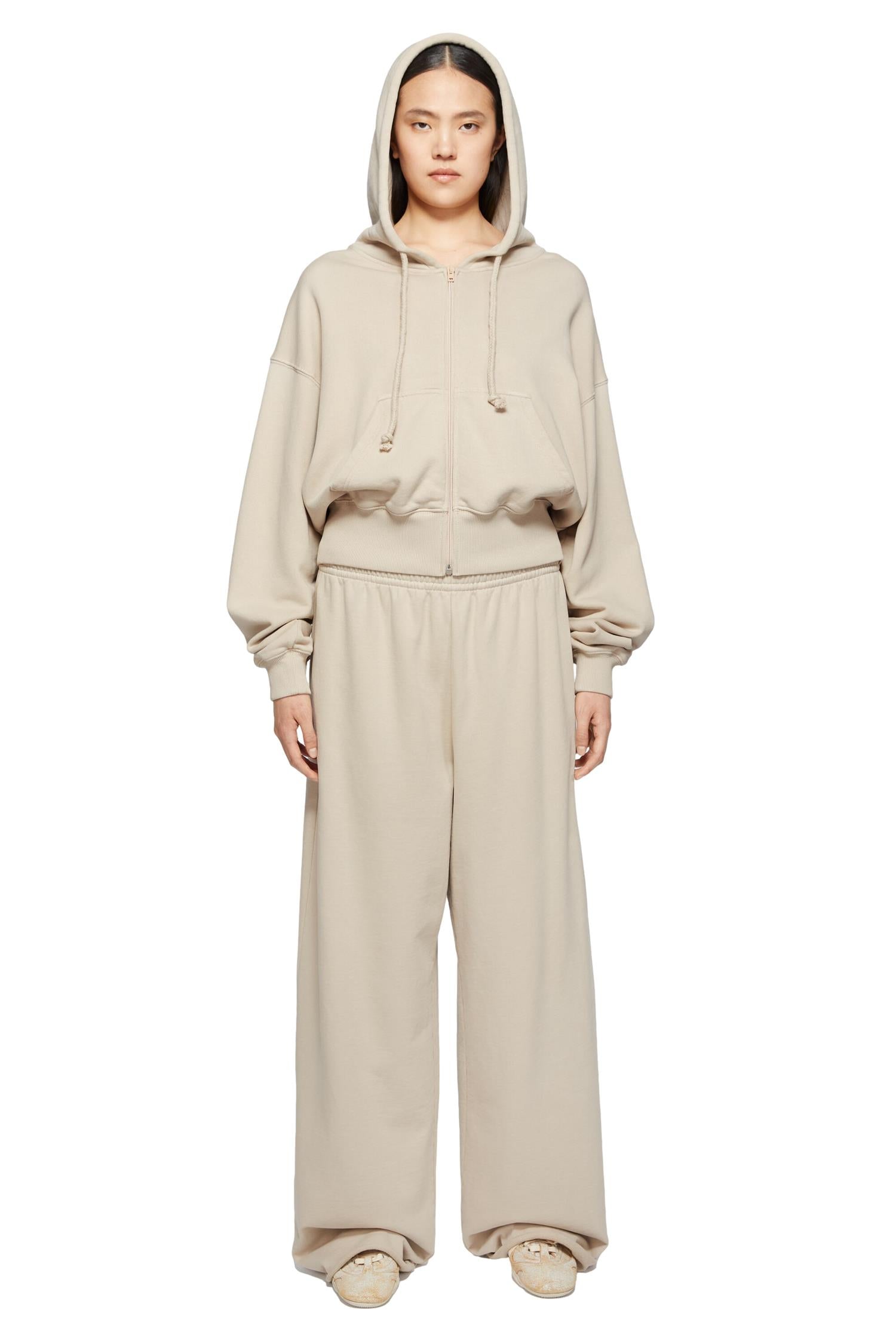 Acne Logo Sweatpants Bukse Beige Grå - modostore.no