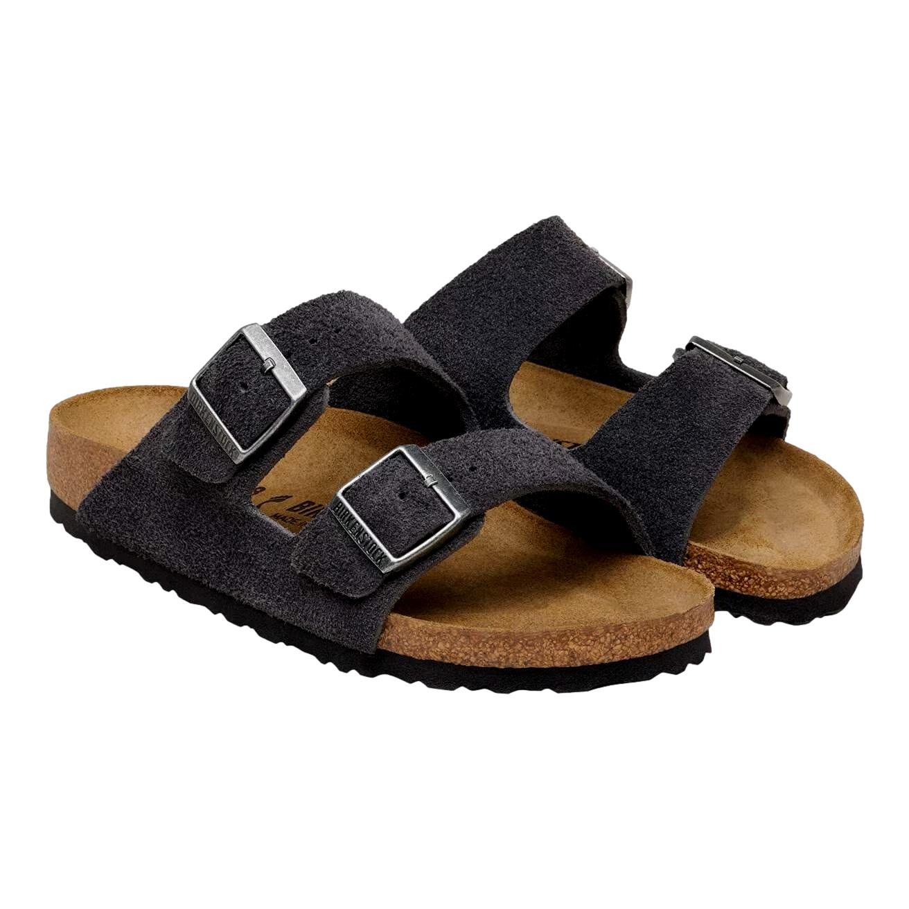 Birkenstock Arizona Suede Narrow Charcoal Sko Grå - modostore.no