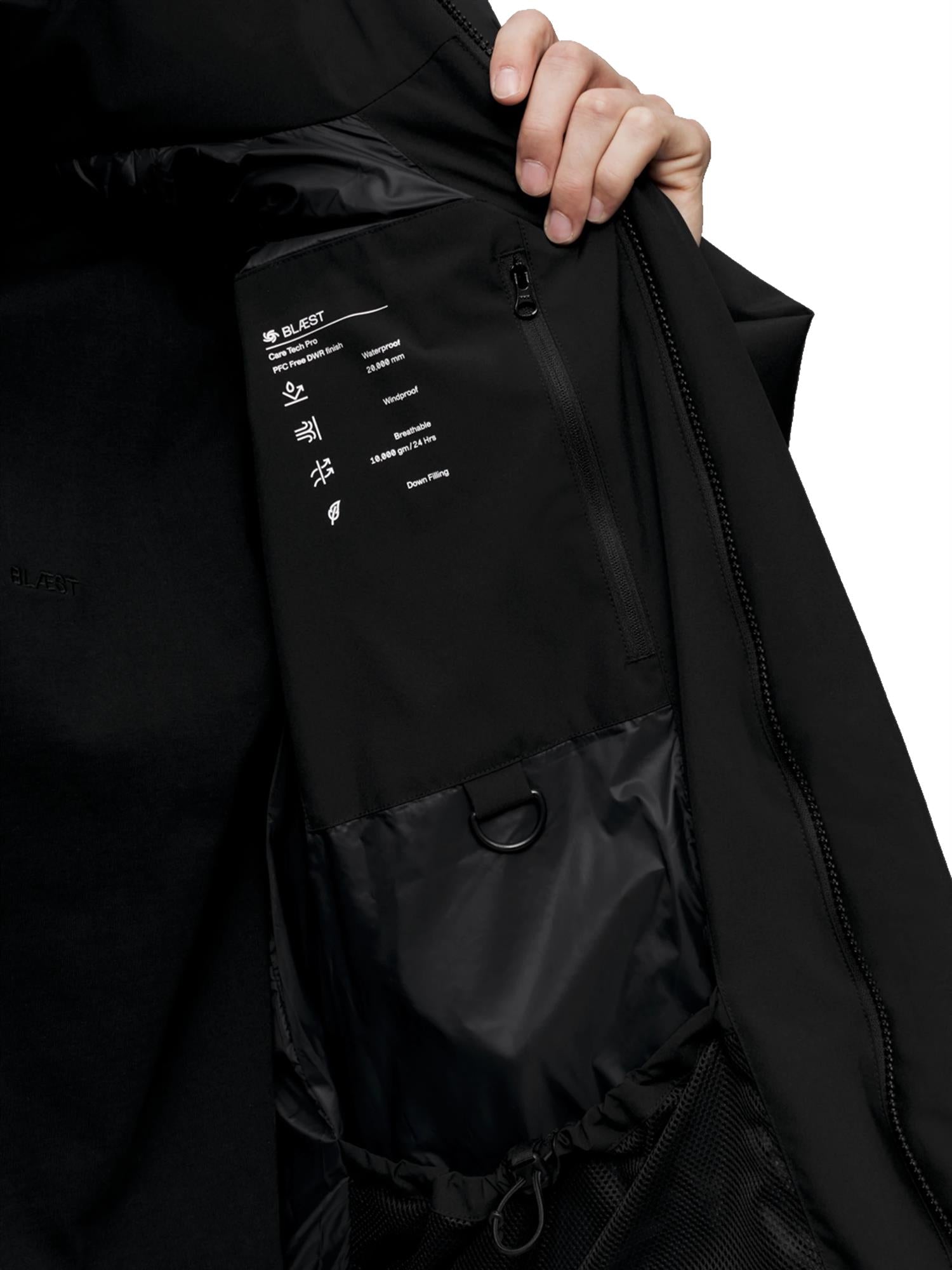 Blæst Grotli Down Jacket Black Jakke Sort