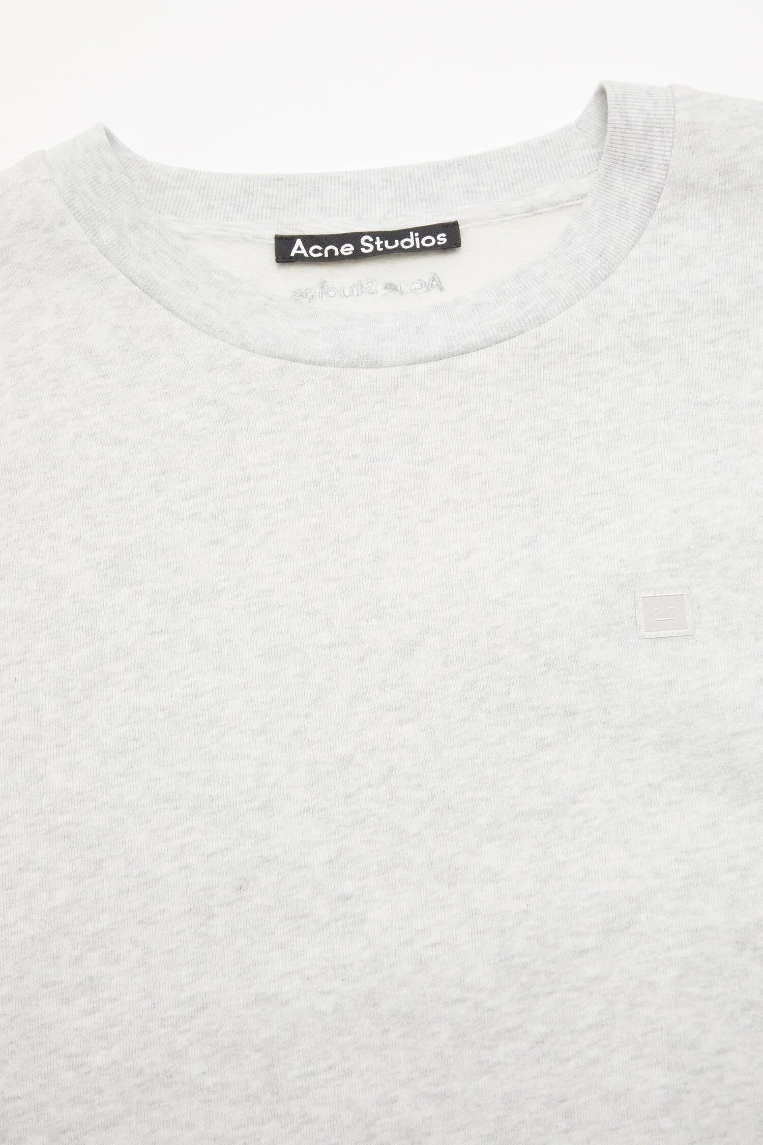 Acne Crew Neck Fleece Sweater Face Genser Lysegrå