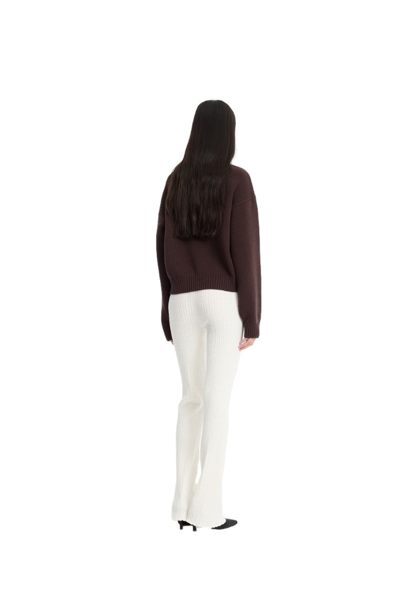 ROTATE Crewneck Sweater Genser Brun/Beige