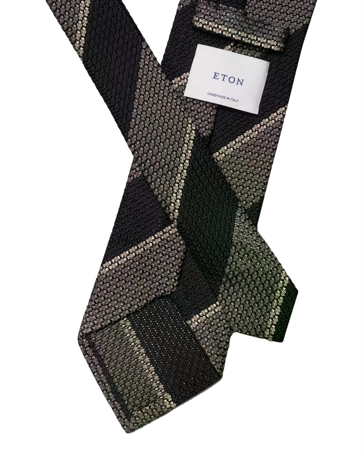 Eton Striped Grenadine Silk Tie Slips Mørk Blå Melert