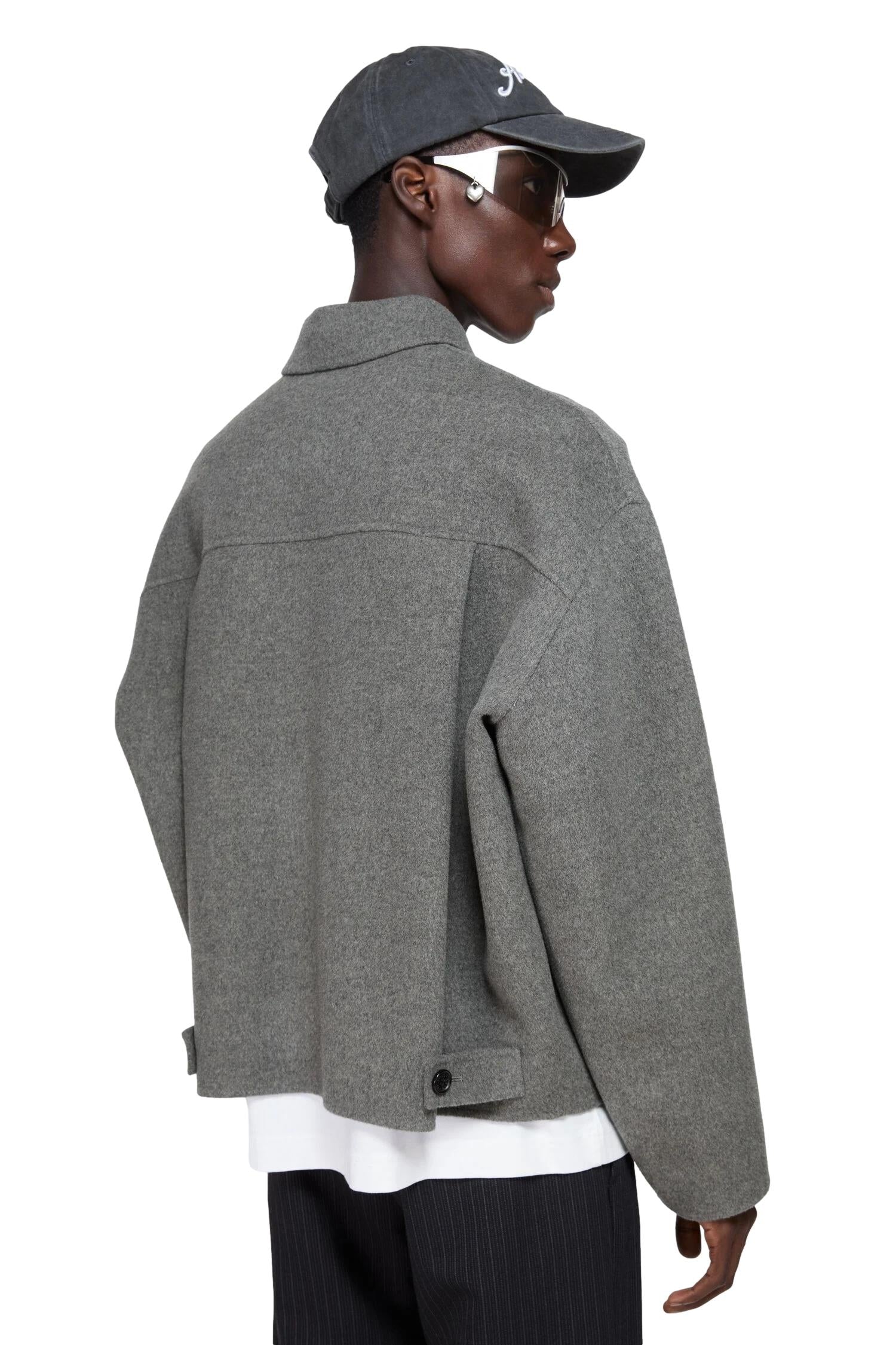 Acne Wool Zipper Jacket Jakke Grå - modostore.no