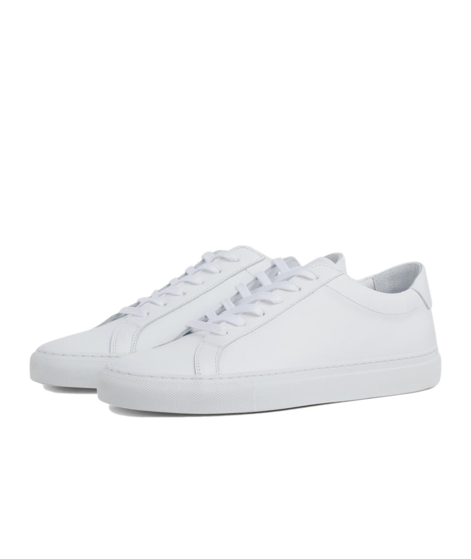 Garment Project Premium Low White Leather Sko Hvit - modostore.no
