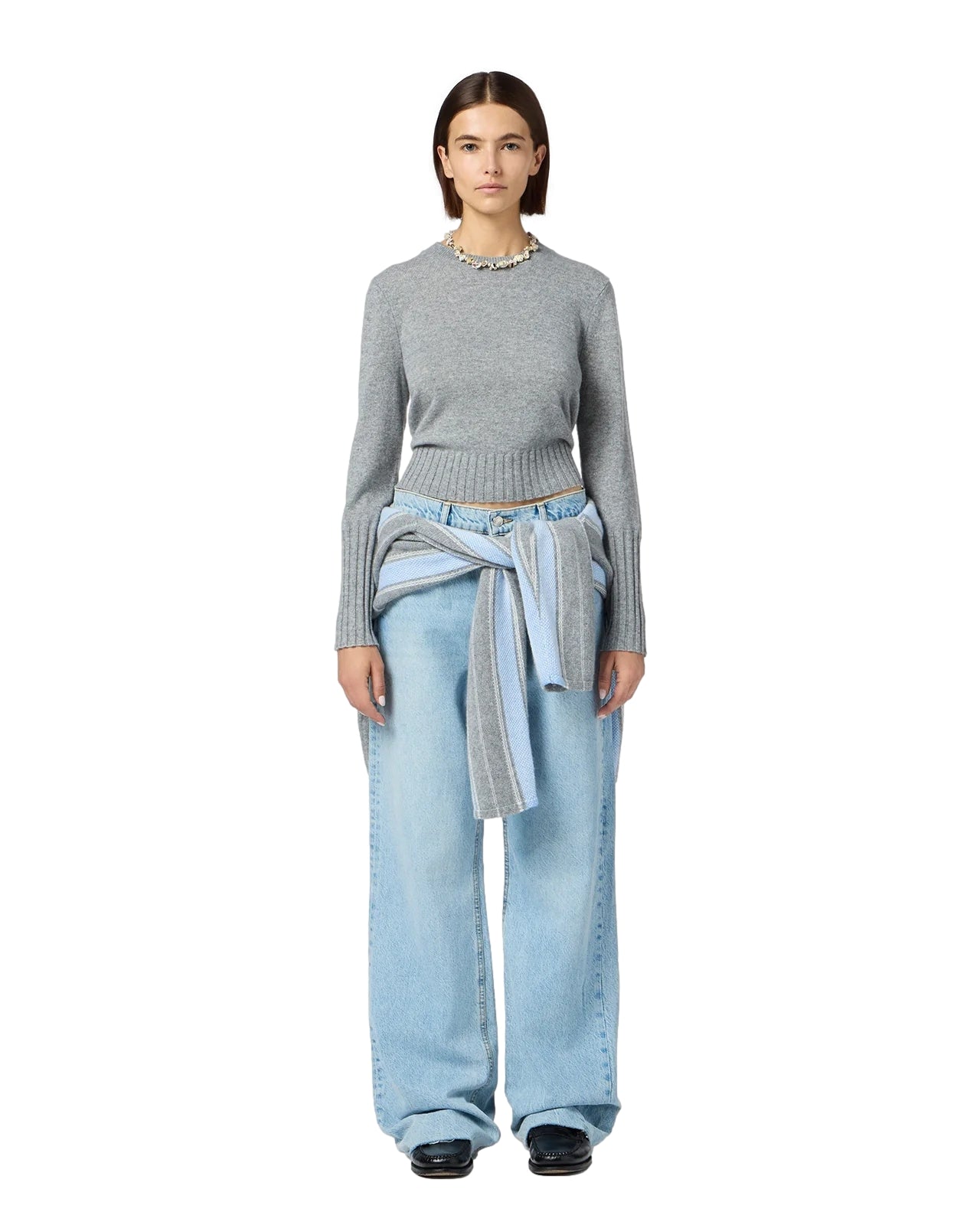 Guest In Residence Shrunken Crew Genser Grå - modostore.no