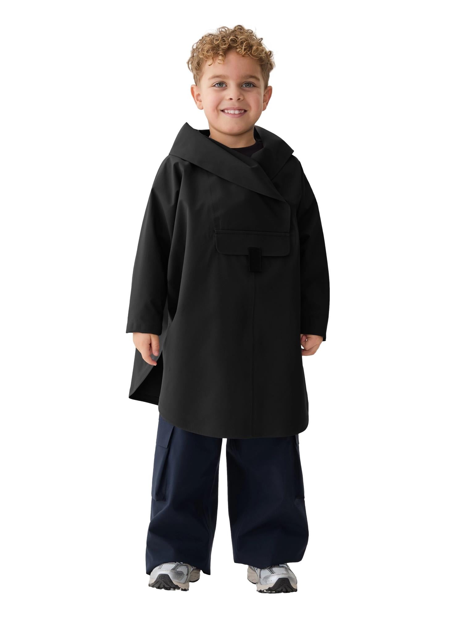 Blæst Bergen Mini Poncho Black Jakke Sort