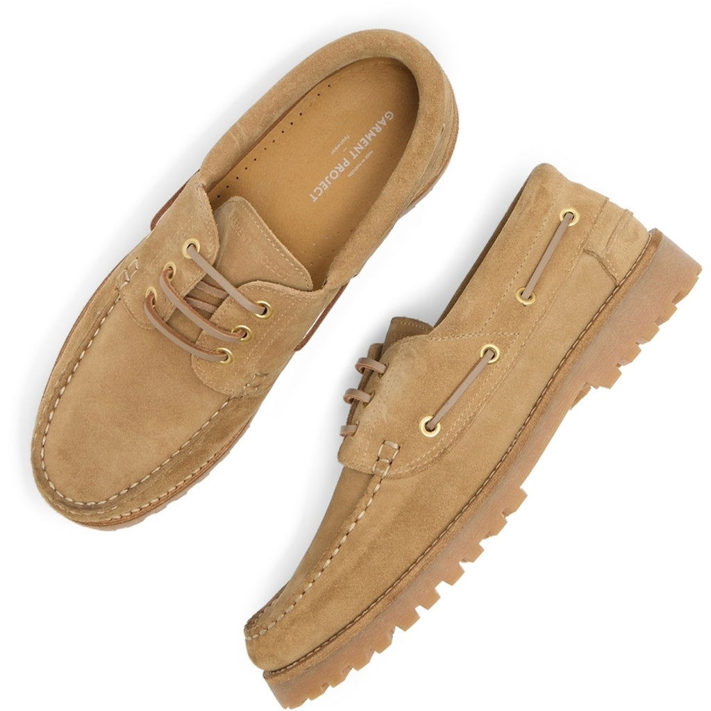 Garment Project Ollie Boat Shoe Earth Suede Sko Beige - modostore.no