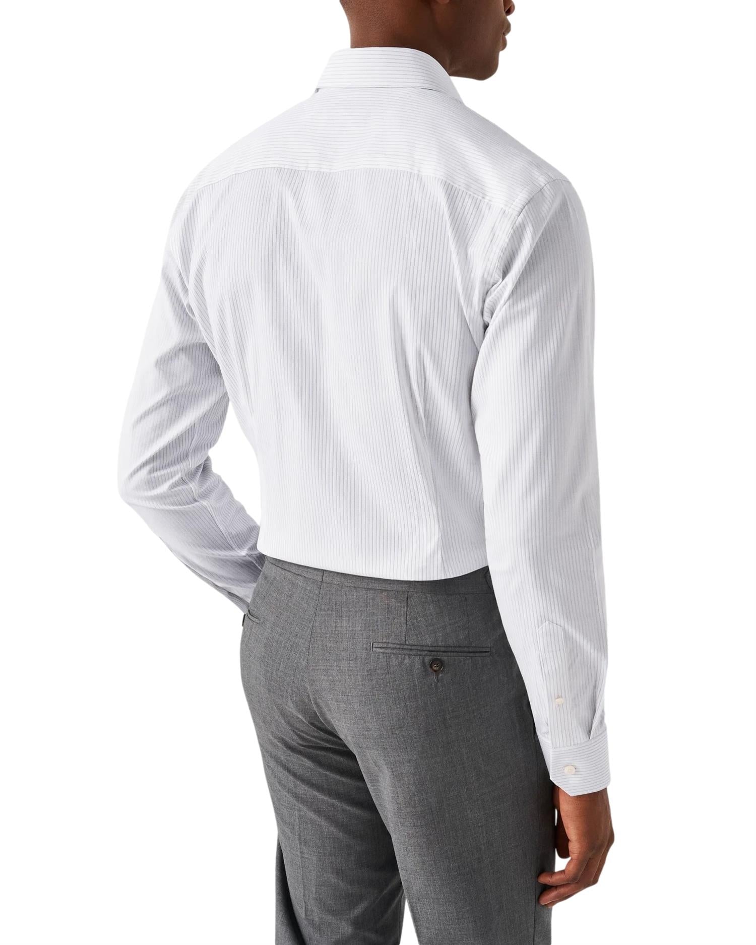 Eton Light Blue Striped Signature Twill Shirt Skjorte Stripet - modostore.no