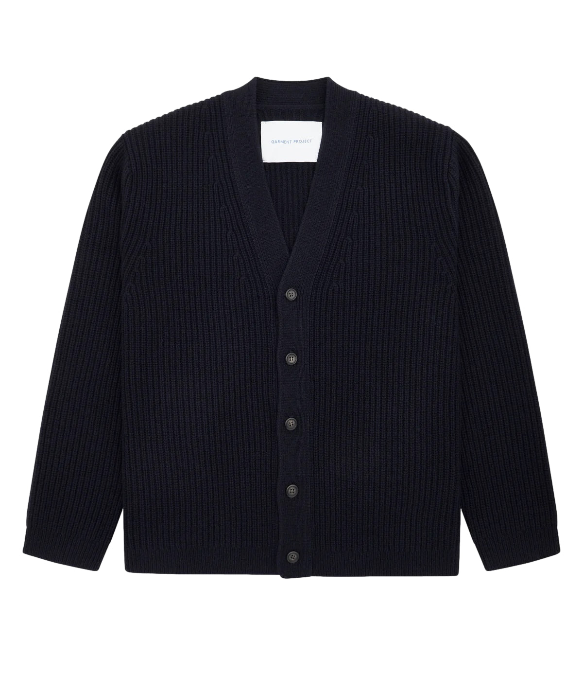 Garment Project Wool Knit Cardigan Cardigan Navy - modostore.no