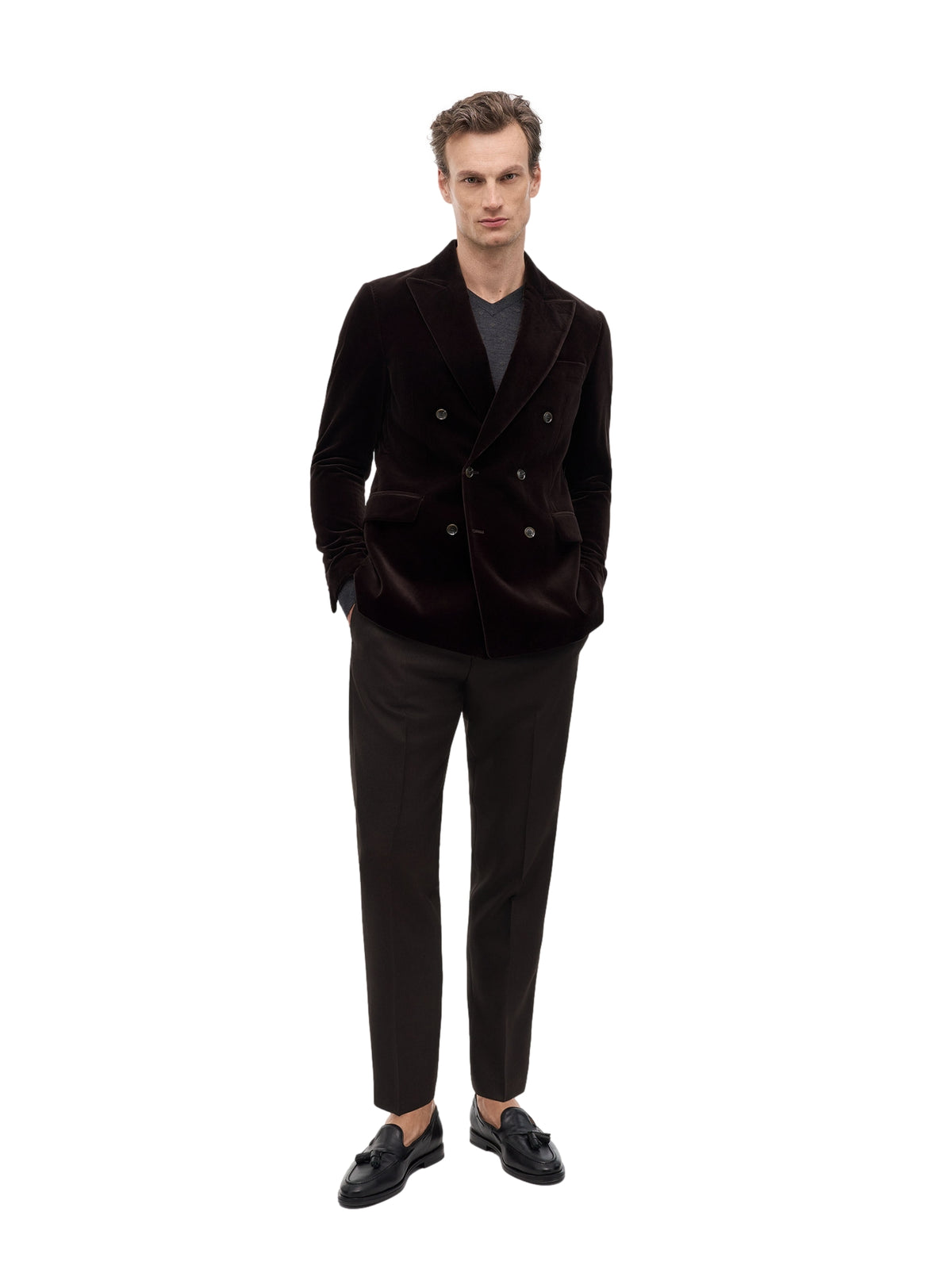 Tiger of Sweden Ease Db Velvet Jacket Blazer Brun