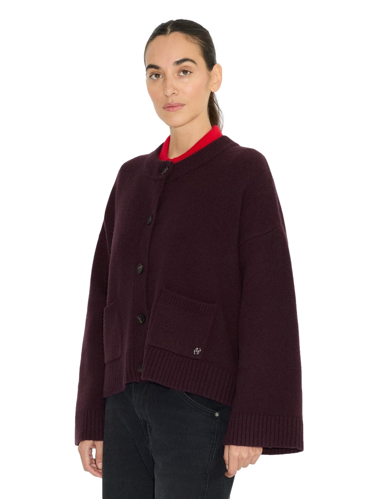 Holzweiler Julia Wide Cardigan Genser Burgunder