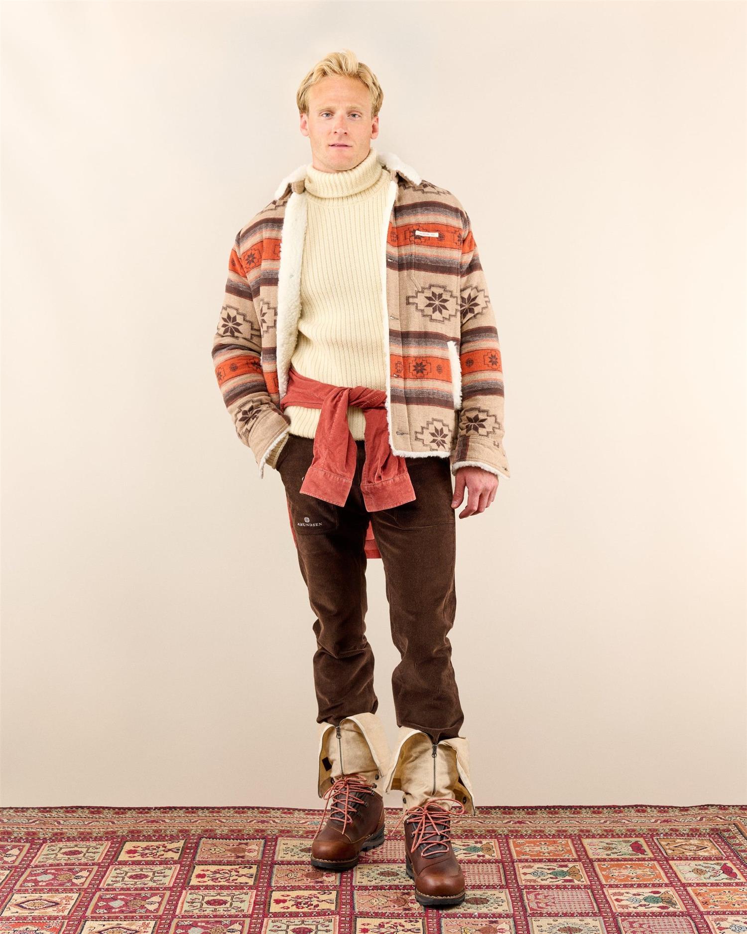 Amundsen Harvester Åkle Overshirt Jakke Beige Mønster