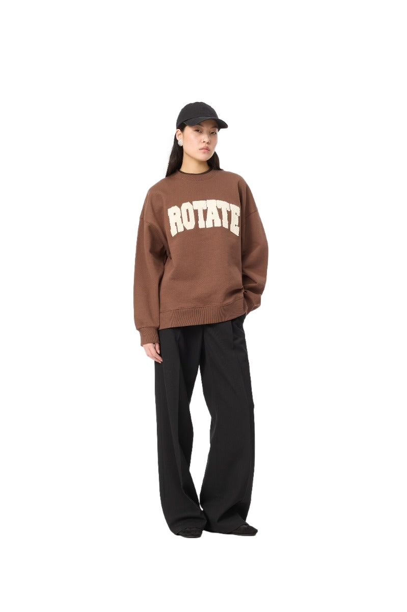 ROTATE Heavy Sweat Crewneck Genser Brun