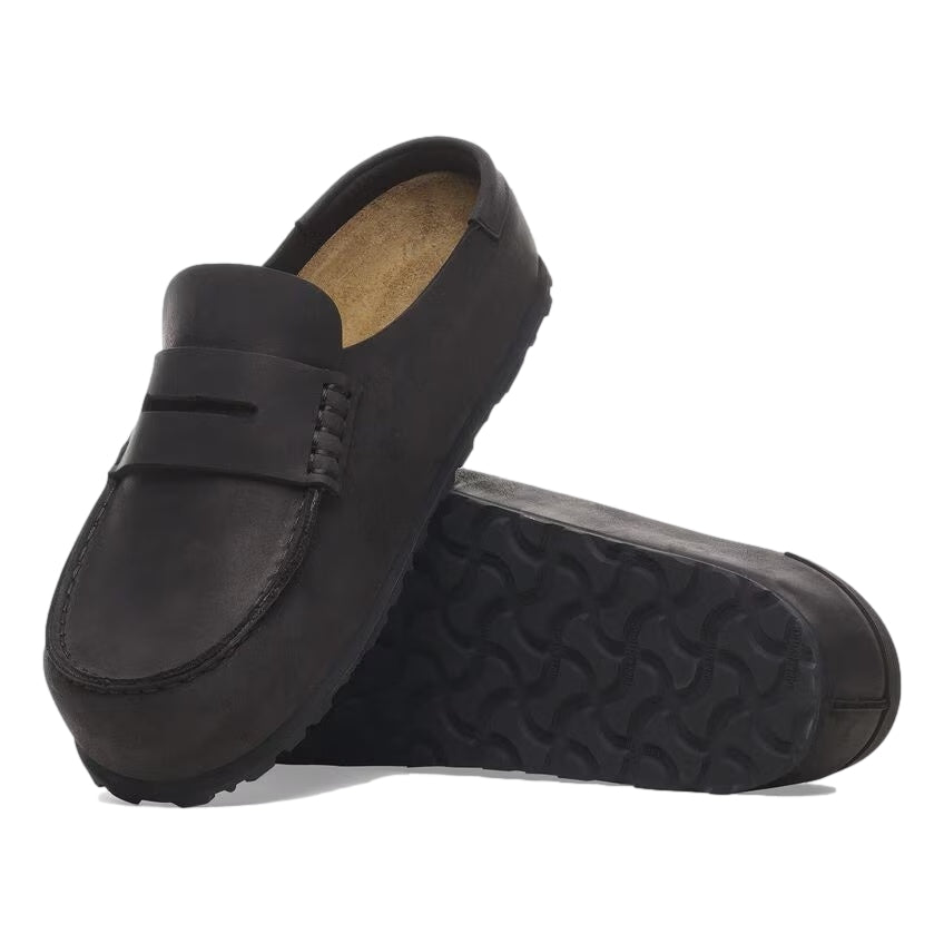 Birkenstock Naples Wrapped Regular Oiled Leather Black Sko Sort - modostore.no