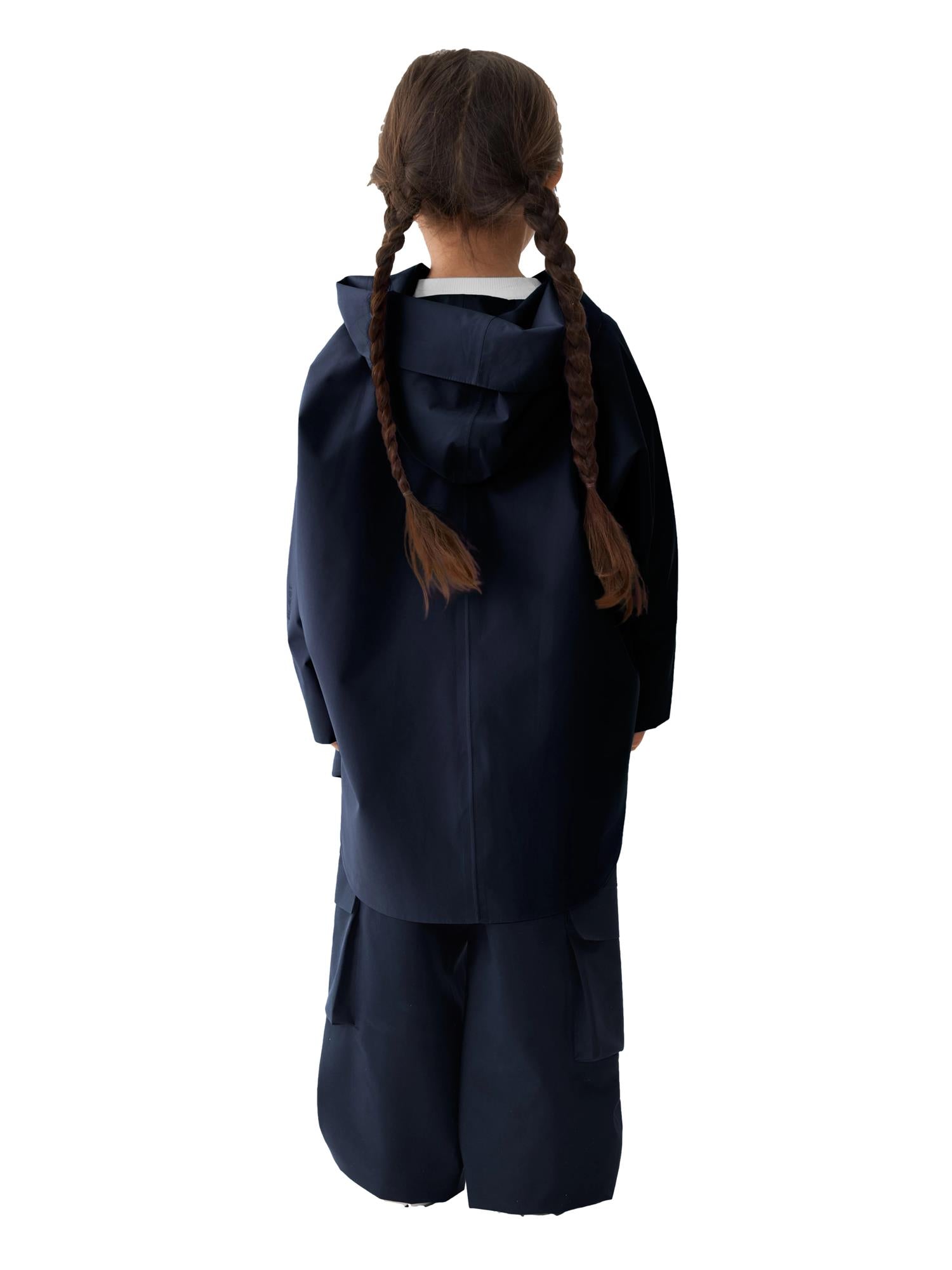 Blæst Bergen Mini Poncho Dark Navy Jakke Marine - modostore.no