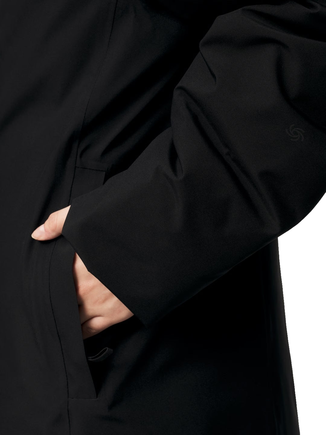 Blæst Ramoen Primaloft parkasort jakke med hette, isolerende Primaloft-materiale og varm, vindtett utforming.