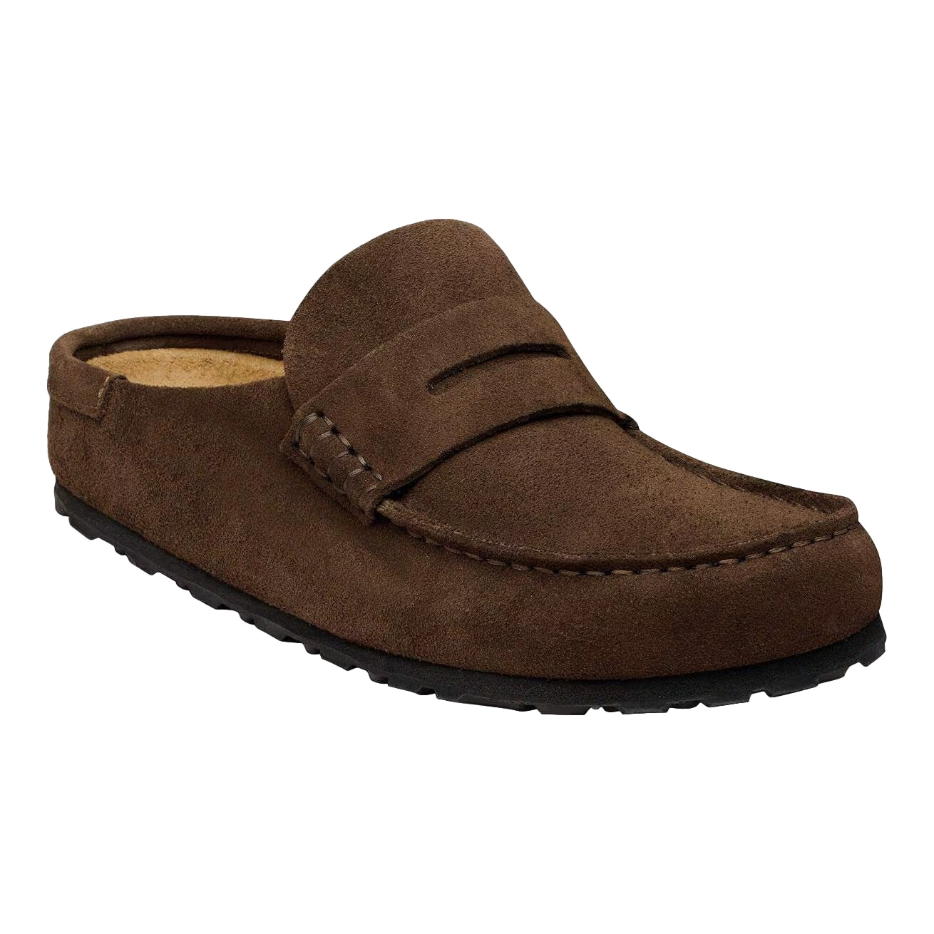 Brun Birkenstock Naples Wrapped Narrow Carafe Sko vist fra siden, komfortabel og stilren design for kvinner