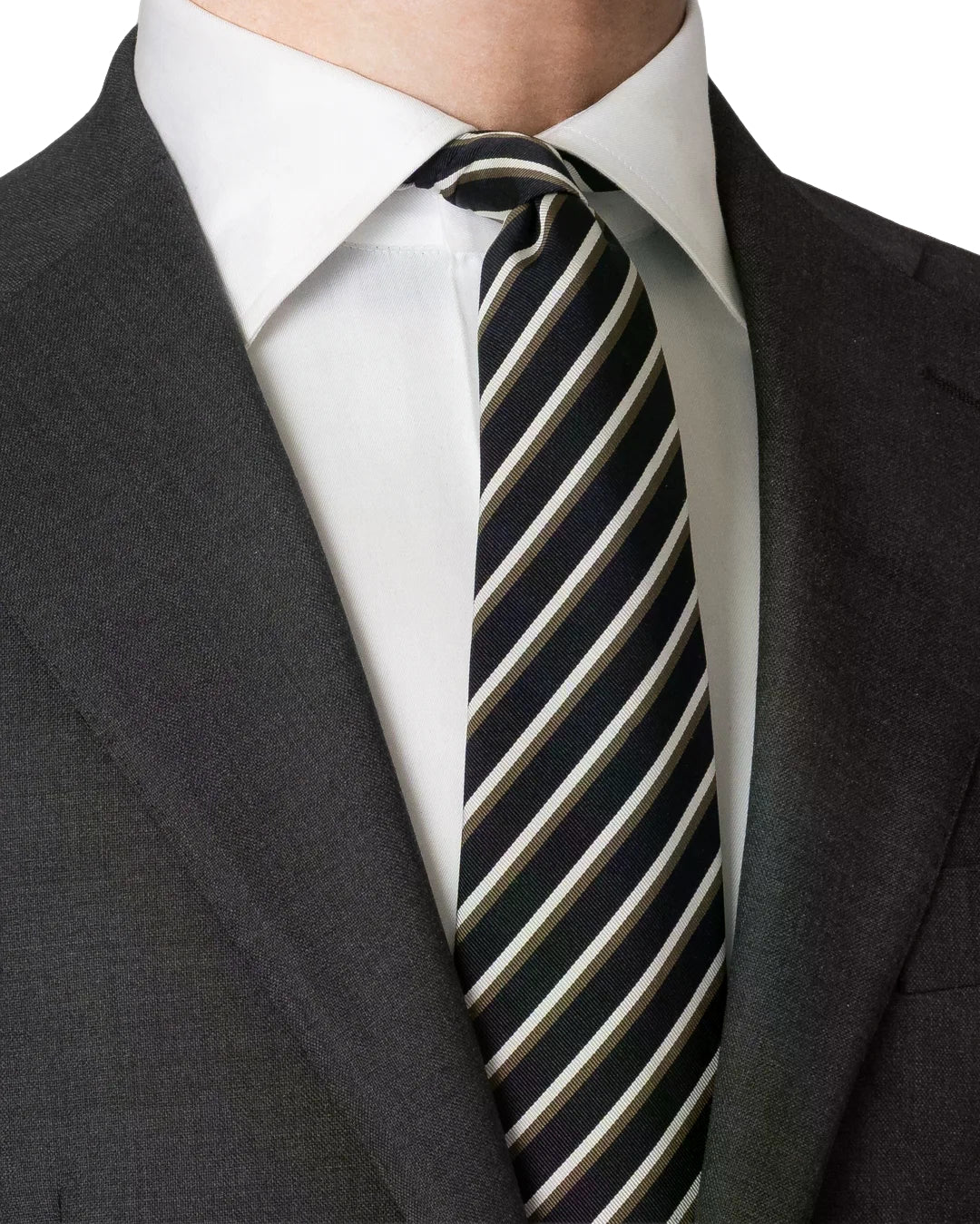 Eton Mogador Striped Woven Tie Slips Stripet Mørkeblå