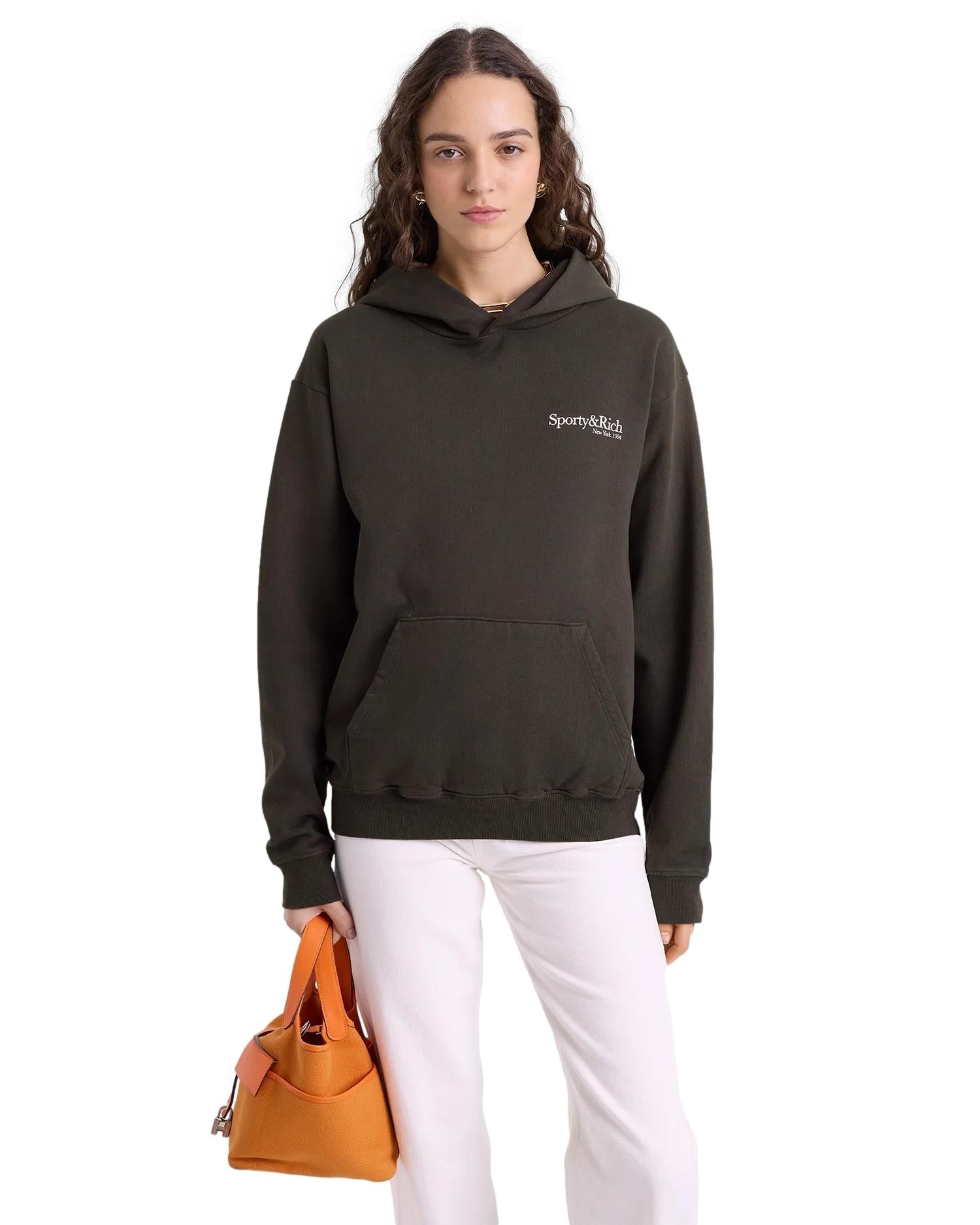 Sporty & Rich HWCNY Hoodie Hettegenser Vasket Sort - modostore.no