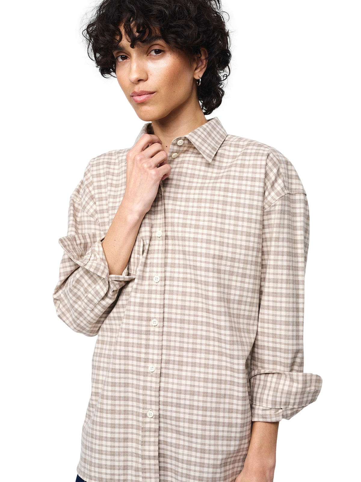 Julie Josephine Edwina Flannel Shirt Skjorte Taupe