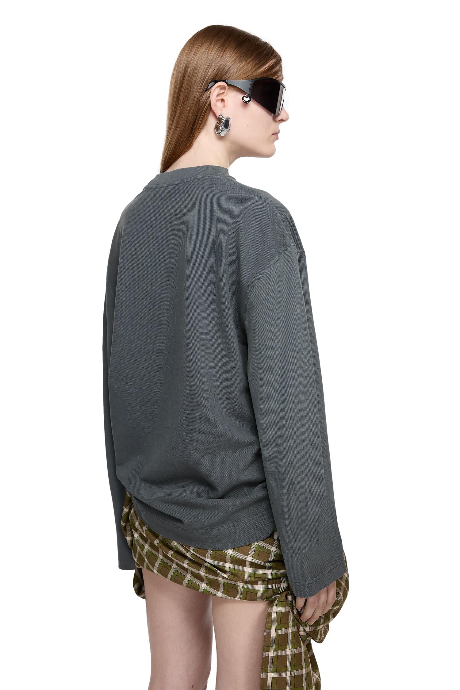 Acne T-shirt Logo - Relaxed Fit Genser Marine - modostore.no