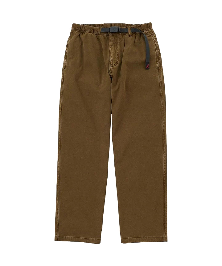 Gramicci bukse i straight fit med bark pigment i mørkegrønn, komfortabel og stilsikker for casual antrekk.
