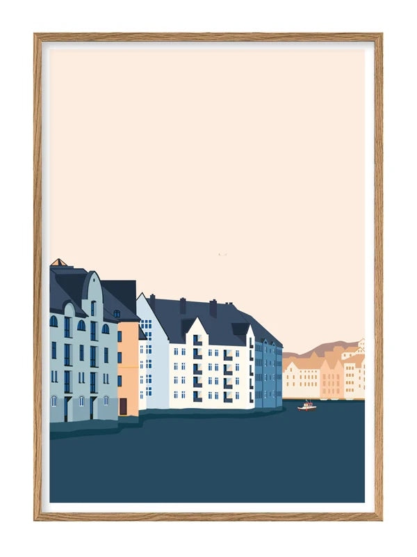 Wallstories Sommerkveld i Ålesund Print - modostore.no