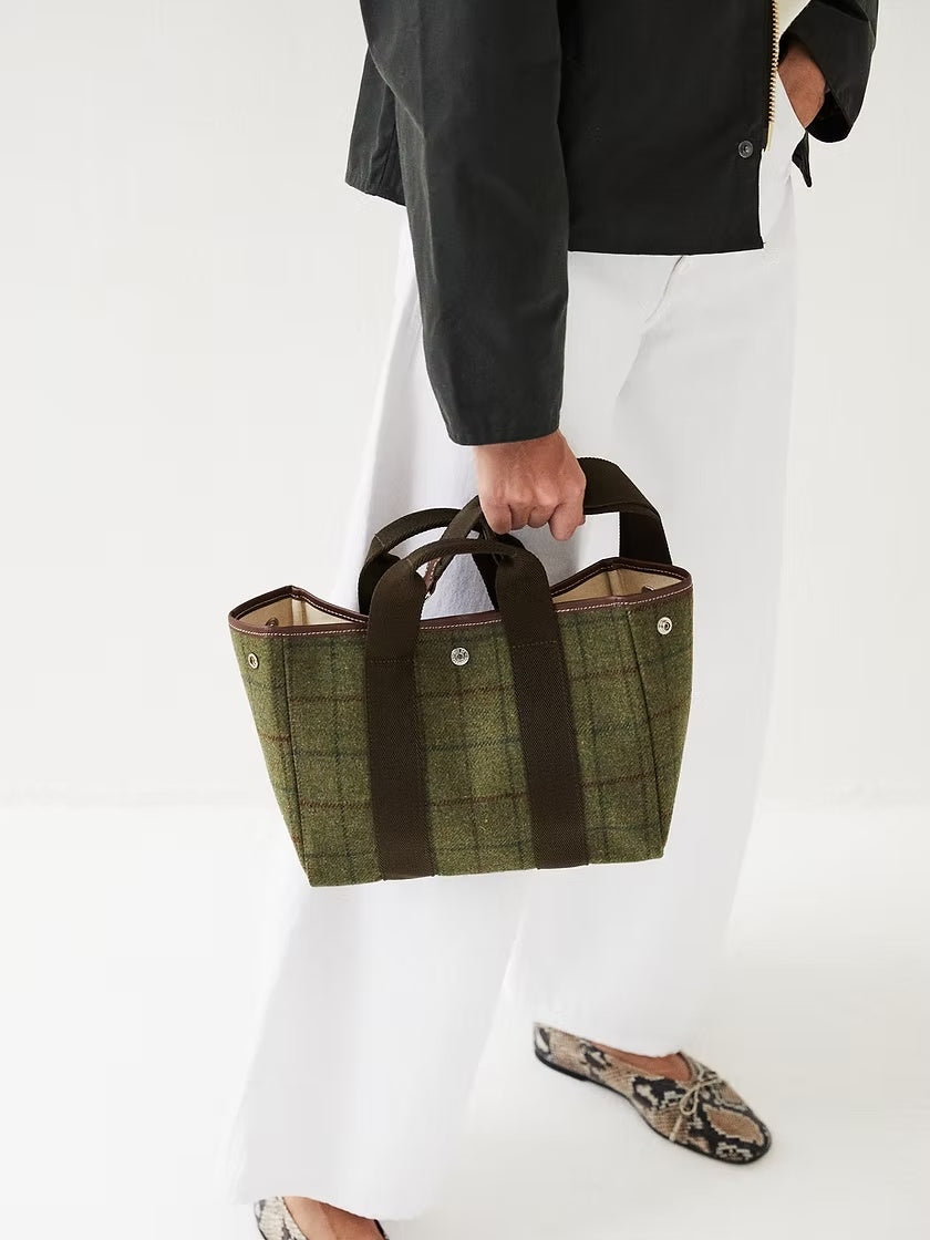 Rue de Verneuil Traversée S Hunting Tweed Kaki Veske Grønn Mønster - modostore.no