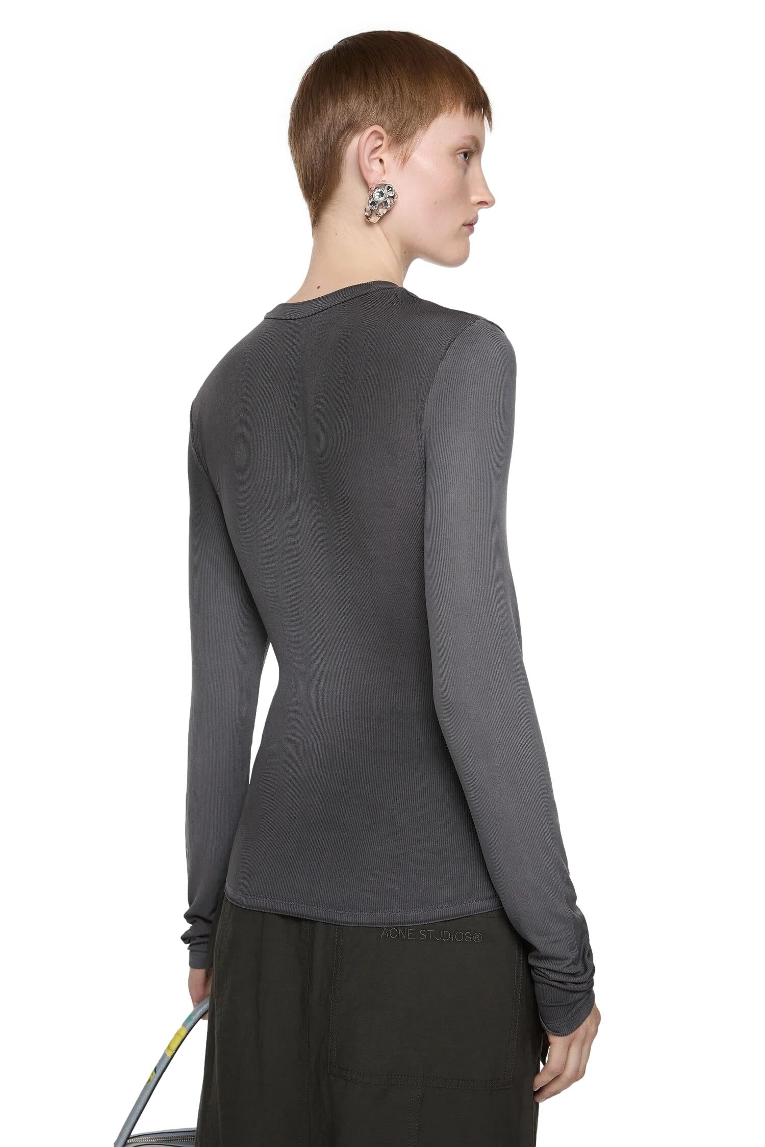 Acne Long sleeve t-shirt Genser Mørkegrå - modostore.no