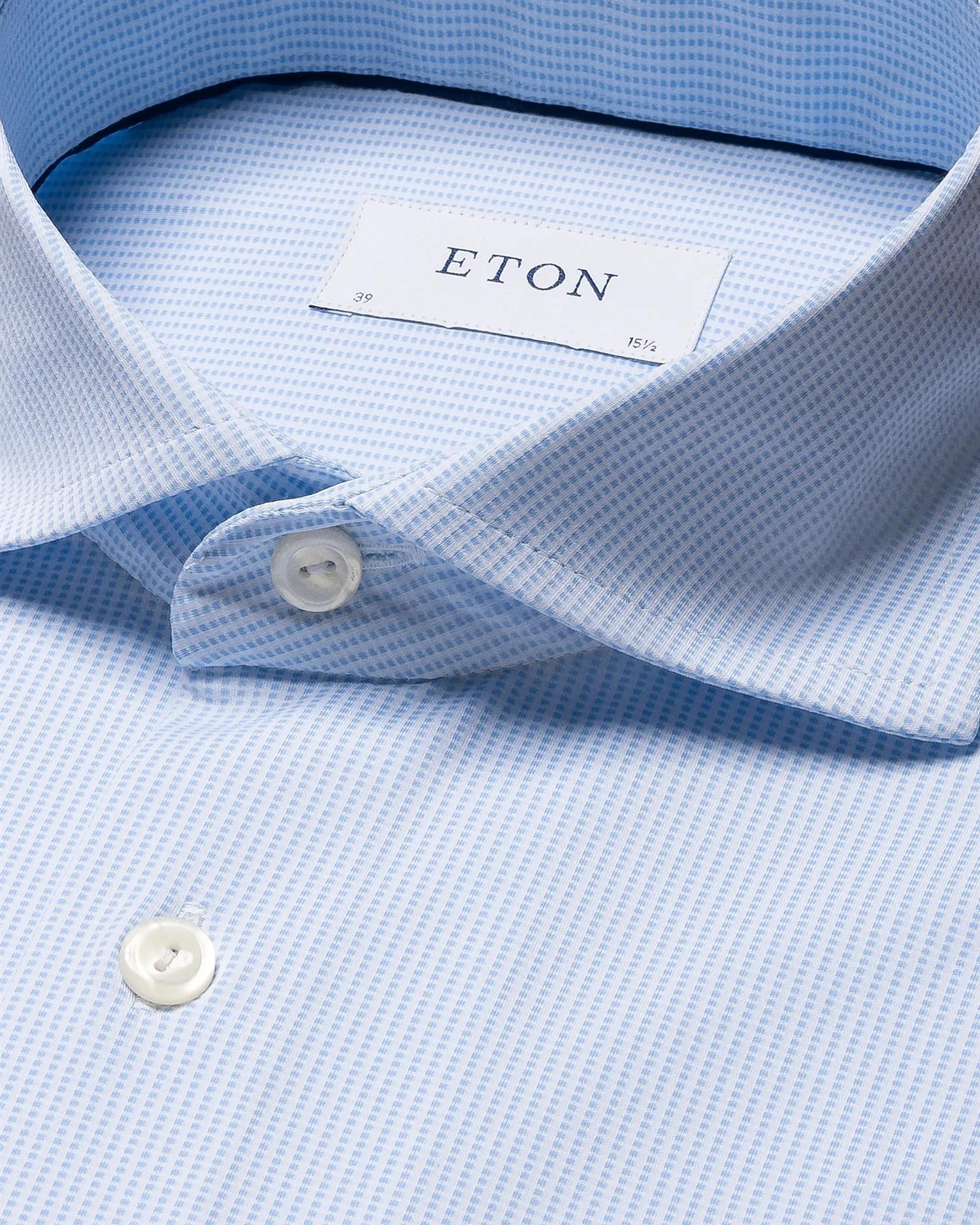 Eton Light Blue Four-Way Stretch Shirt Skjorte Lyseblå