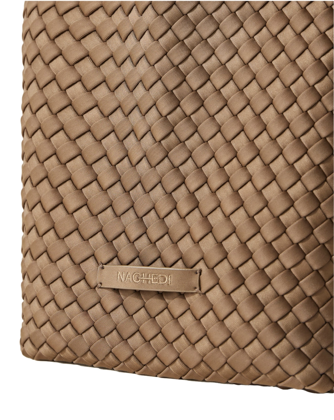 Naghedi St. Barths liten toteveske i minkfarget brunt tekstilmaterial. Enkel og stilig design med to håndtak.