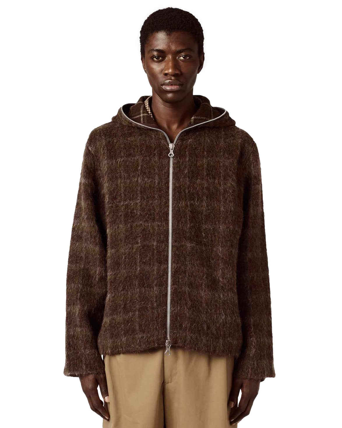 Our Legacy Full Zip Hood Genser Brun Melert