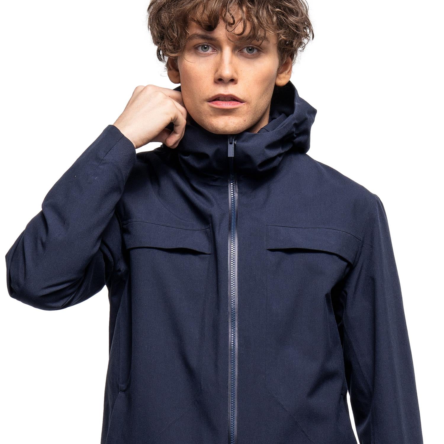 Johnny Love Peter Short Parka Jakke Navy - modostore.no