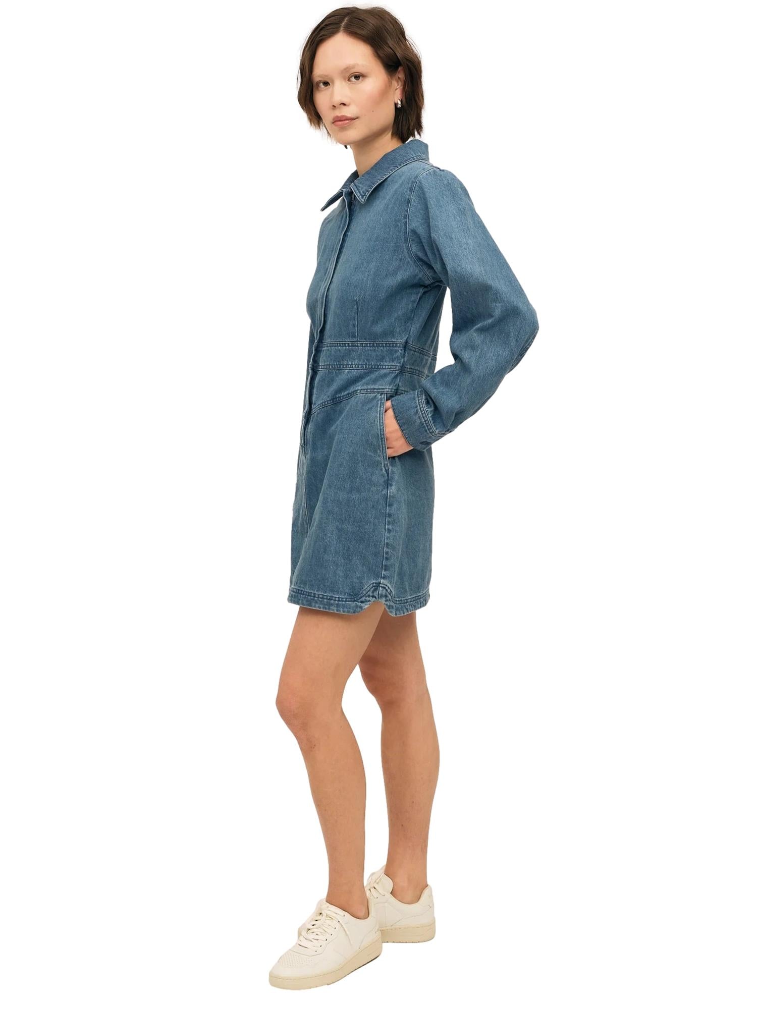 Once Untold Dina Dress Kjole Denim - modostore.no