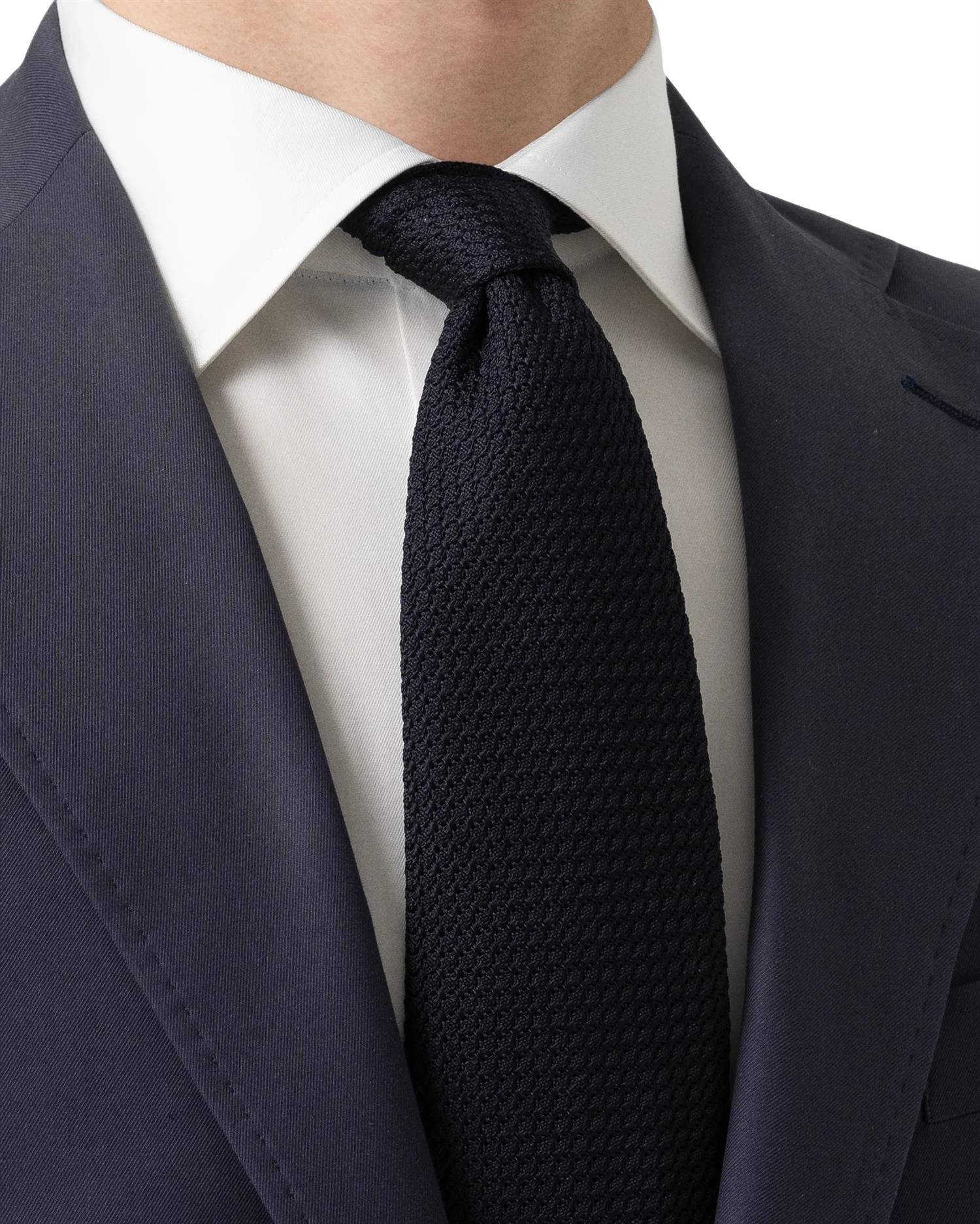 Eton Solid Grenadine Tie Slips Marine - modostore.no