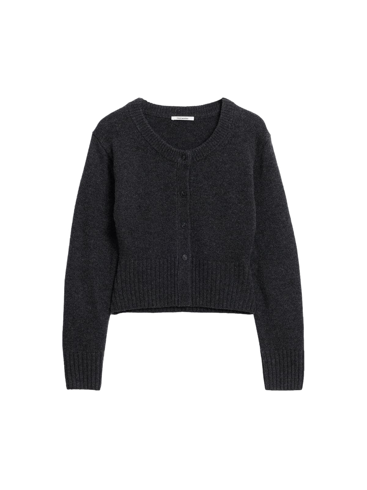 Holzweiler Julia Cropped Cardigan Genser Mørkegrå