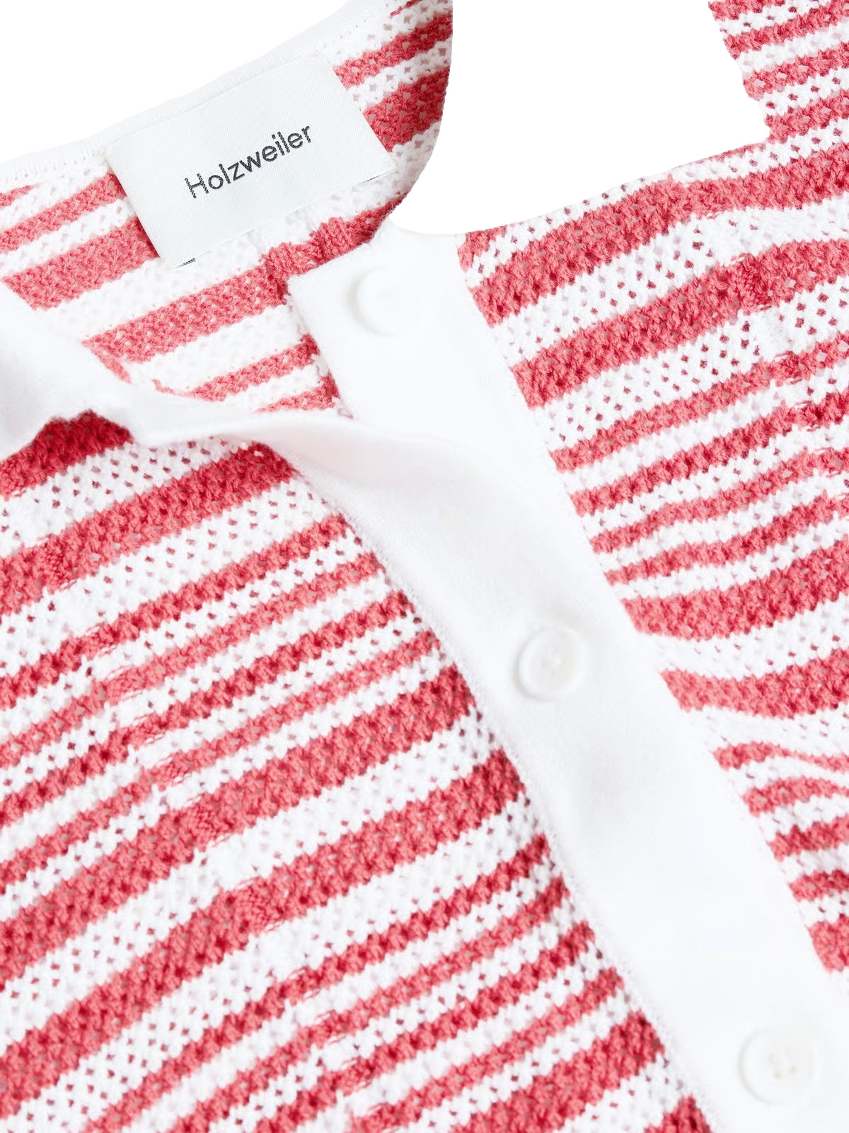Holzweiler Kelp Striped Shirt T-shirt Hvit Og Rød - modostore.no