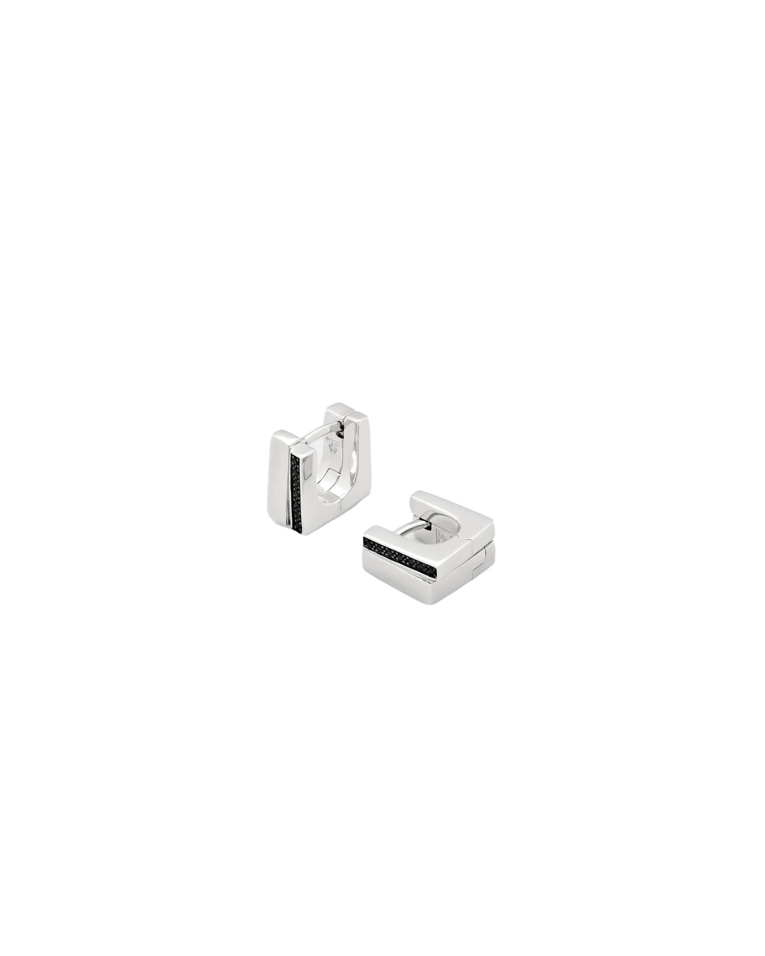 Tom Wood Step Huggies Black Spinel Øredobber Sølv / Sort - modostore.no